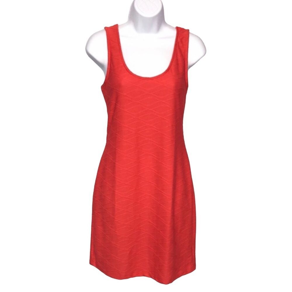 Coral Orange Bodycon Mini Dress Sz. L lightweight